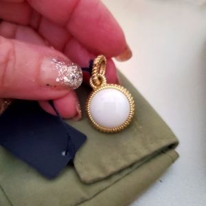 JUDITH RIPKA STERLING GOLD WHITE ONYX CHARM